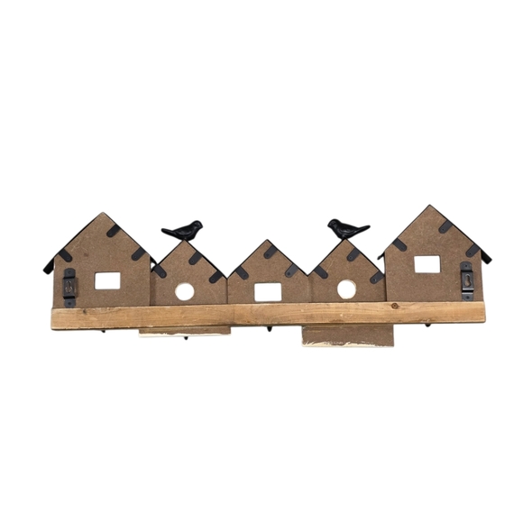 Rustic Birdhouse Wall Hook Rack Farmhouse Entryway Organizer 24\
